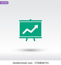 Business Growing Chart Presentation Icon. Vector illustration EPS 10.