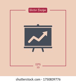 Business Growing Chart Presentation Icon. Vector illustration EPS 10.
