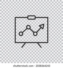 Business growing chart presentation icon isolated on transparent background. Vector design.