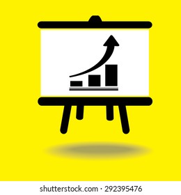 Business Growing Chart Presentation Icon . 