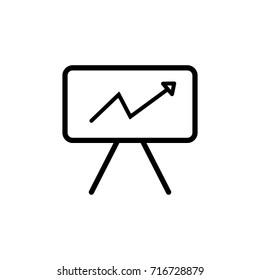 Business Growing Chart Presentation Icon on the white background
