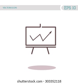 Business growing chart presentation vector icon.Graph chart sign icon.