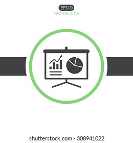Business Growing Chart Presentation Vector Icon.