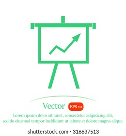 Business Growing Chart Presentation Vector Icon.