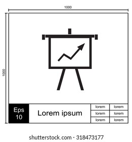 Business Growing Chart Presentation Vector Icon.