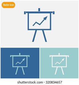 Business Growing Chart Presentation Vector Icon.