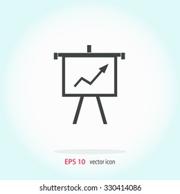 Business Growing Chart Presentation Vector Icon.
