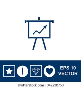 Business Growing Chart Presentation Vector Icon.
