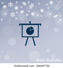 Business Growing Chart Presentation Vector Icon.