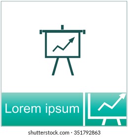 Business Growing Chart Presentation Vector Icon.