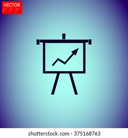 Business Growing Chart Presentation Vector Icon.