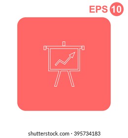 Business Growing Chart Presentation Vector Icon.