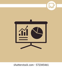 Business growing chart presentation vector icon.
