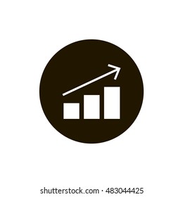 Business growing circle icon vector. Progress up clip art. Also useful as logo, silhouette and illustration.