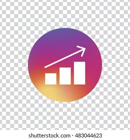 Business growing circle icon vector. Progress up clip art. Also useful as logo, silhouette and illustration.