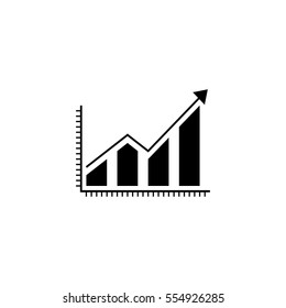 Business growing graph solid icon, Infographic, finance and managment vector graphics, a filled pattern on a white background, eps 10.