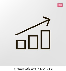 Business growing icon vector. Progress up clip art. Also useful as logo, silhouette and illustration.