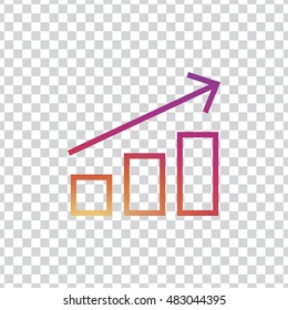 Business growing icon vector. Progress up clip art. Also useful as logo, silhouette and illustration.