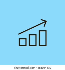 Business growing icon vector. Progress up clip art. Also useful as logo, silhouette and illustration.