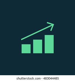 Business growing icon vector. Progress up clip art. Also useful as logo, silhouette and illustration.