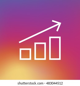 Business growing icon vector. Progress up clip art. Also useful as logo, silhouette and illustration.