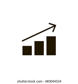 Business growing icon vector. Progress up clip art. Also useful as logo, silhouette and illustration.