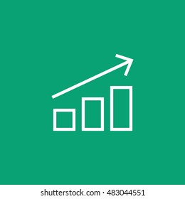 Business growing icon vector. Progress up clip art. Also useful as logo, silhouette and illustration.