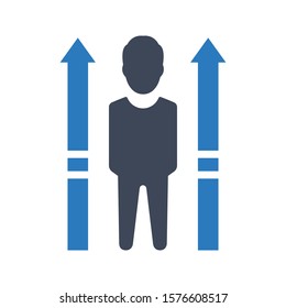 Business growing up vector icon