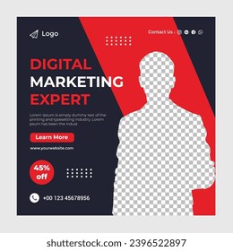 Business grows digital marketing expert social media post and Instagram post template.