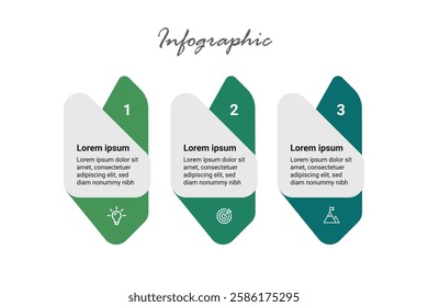 Business Growth in 3 Steps, Editable Infographic with Flat Design for Marketing, Presentations, and Strategic Planning.