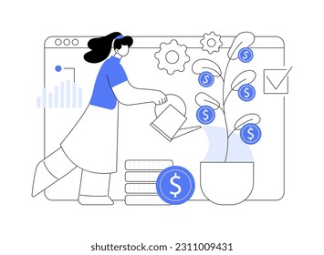 Business growth abstract concept vector illustration. Sustainable development, business strategy, evolution progress, industry lifecycle, businness model, up front investment abstract metaphor.