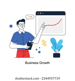 Business Growth abstract concept vector in a flat style stock illustration