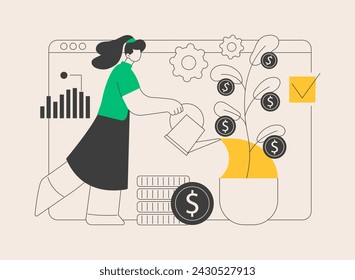 Business growth abstract concept vector illustration. Sustainable development, business strategy, evolution progress, industry lifecycle, businness model, up front investment abstract metaphor.