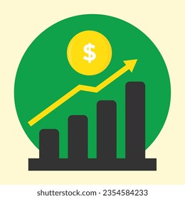 Business growth arrow chart, Vector illustration