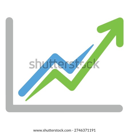 Business Growth Arrow Graph Vector, Rising Profit Chart, Financial Success Trend, Corporate Revenue Increase Icon Minimal Infographic Design. Upward Arrow Growth Chart Vector Rising Sales Growth Arrow