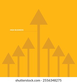 Business growth arrow towards goal direction background