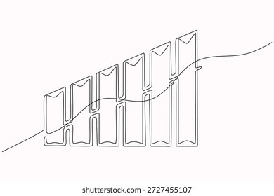 Business Growth Bar Chart Continuous Line Business Growth Concept