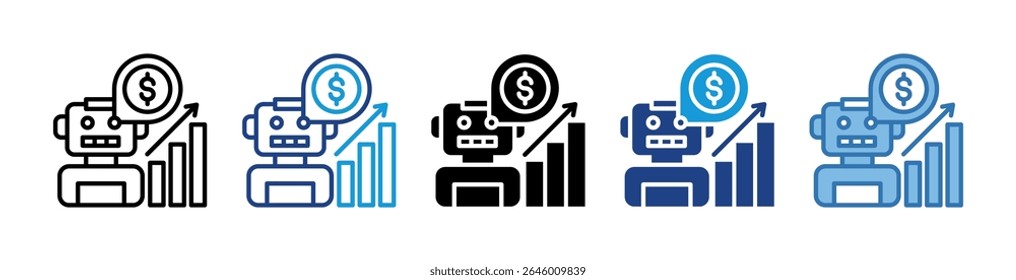 Business Growth Bot Icon Element For Design