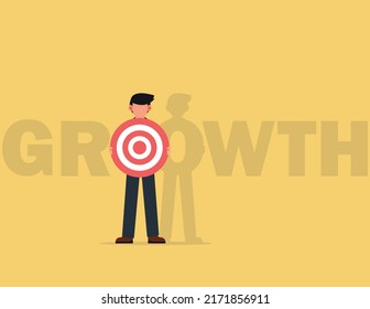 Business growth. businessman holding a target plate, concept opportunity planning and Management