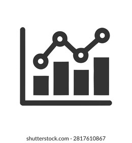 Business growth chart with bar graph icon Vector, illustration