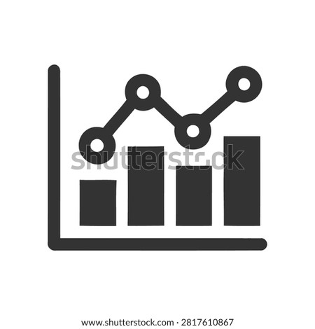 Business growth chart with bar graph icon Vector, illustration