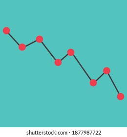 Business growth chart. Flat design. Illustration	