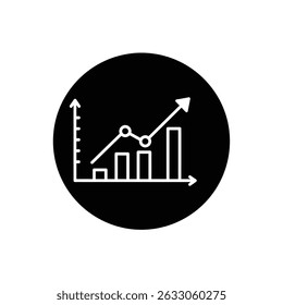 Business growth chart icon financial success.