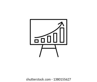 Business growth chart icon symbolizing financial success and upward trends