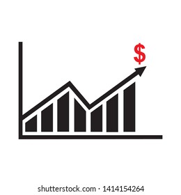 business growth, chart, icon, vector illustration