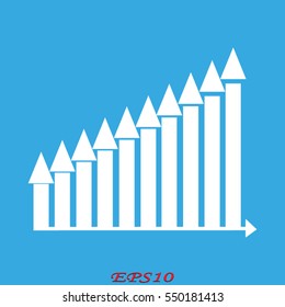 business growth, chart, icon, vector illustration eps10
