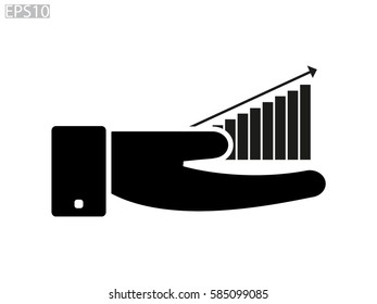 business growth, chart, icon, vector illustration eps10