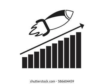 business growth, chart, icon, vector illustration eps10