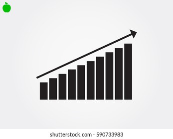 business growth, chart, icon, vector illustration eps10