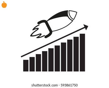 business growth, chart, icon, vector illustration eps10